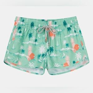 SURFCUZ Women's 2.5" Island Print Quick Dry Boardshorts. SZ XL